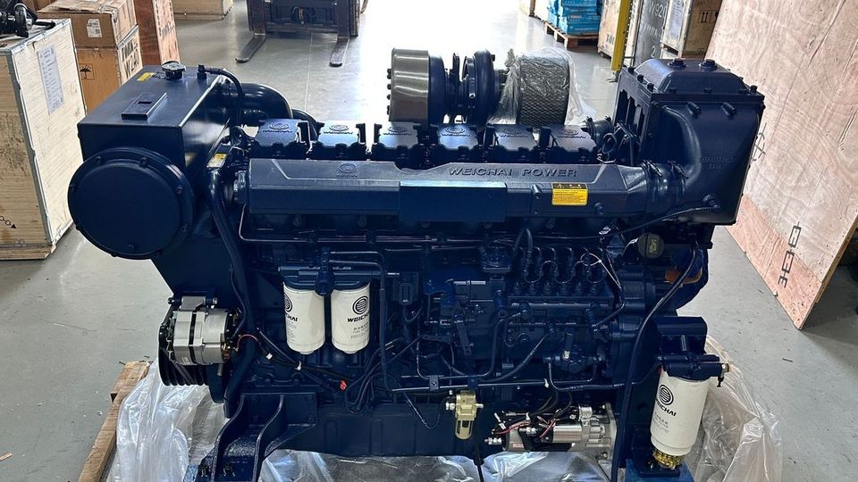 Motor marítimo em operação